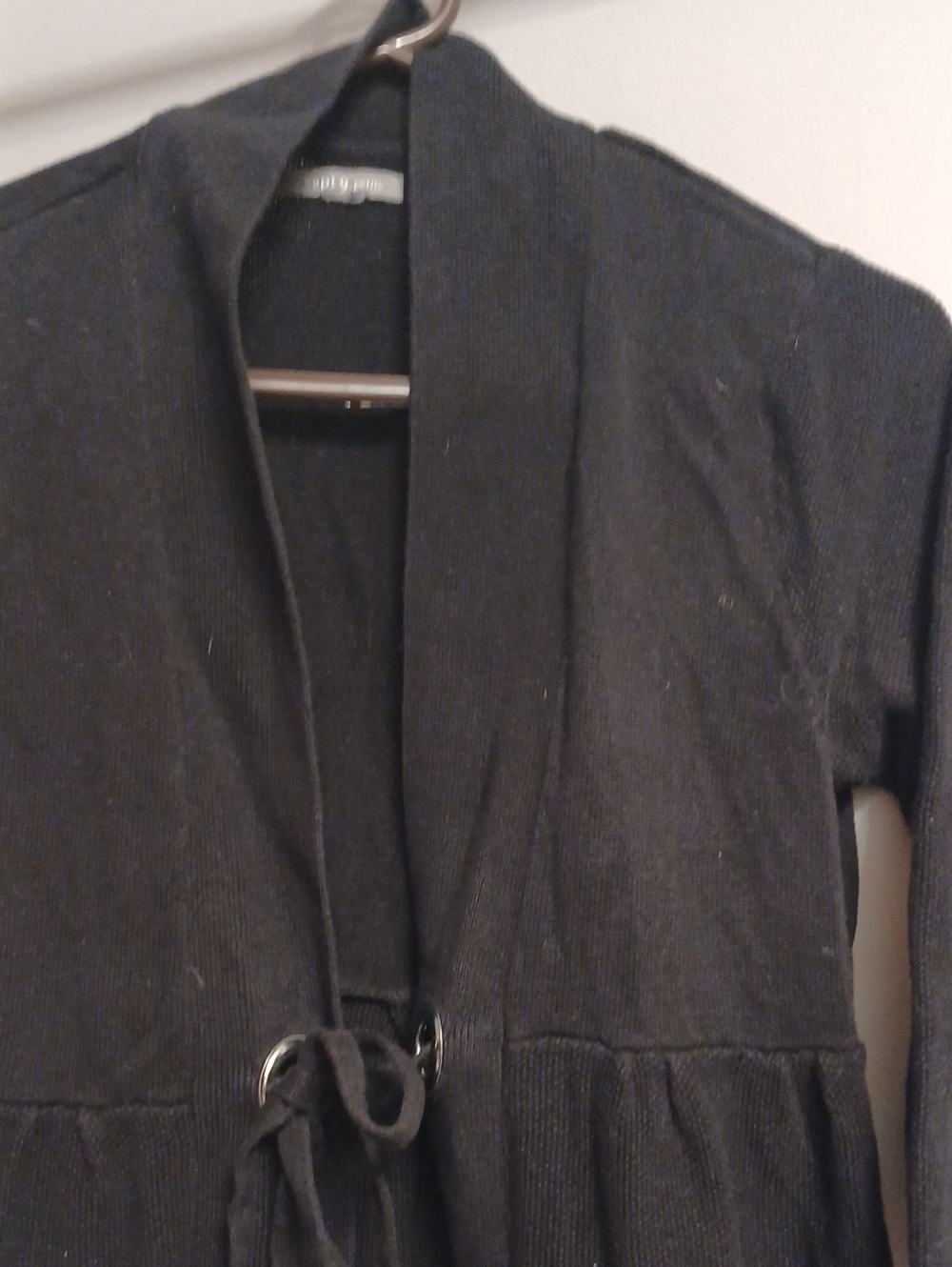 Apt. 9 Black Shawl-Collar Knit Cardigan with Waist Tie